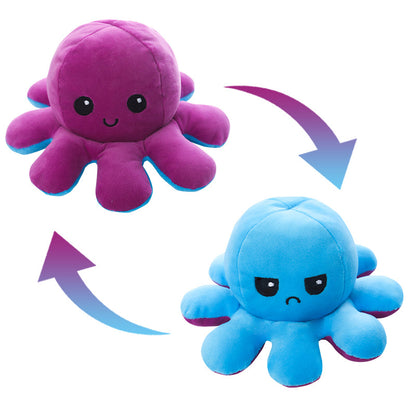 Reversible Octopus Plush Toy with Changeable Expressions