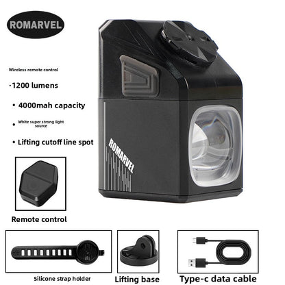 Bicycle Headlight with Dual Beam and Remote Control