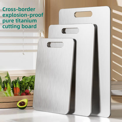 Cross-border Titanium Cutting Board Pure Titanium Household Medical Grade Cutting Board Anti-mildew Double-sided Cutting Board Titanium Cutting Board