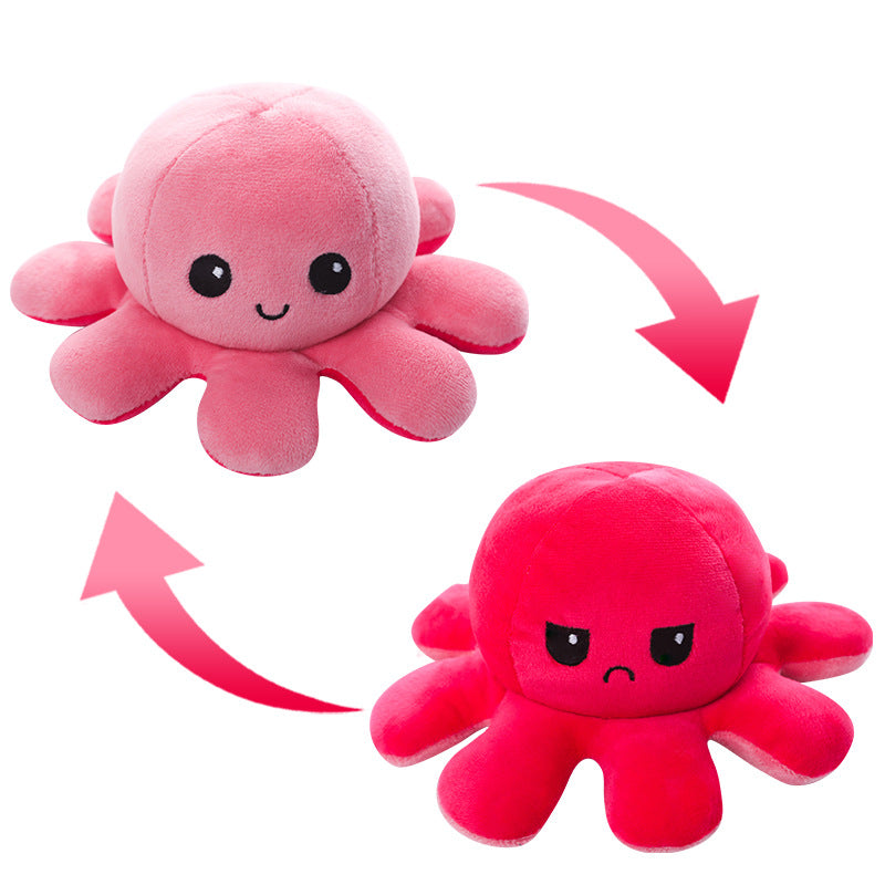 Reversible Octopus Plush Toy with Changeable Expressions