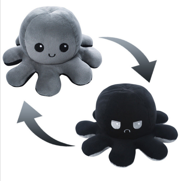 Reversible Octopus Plush Toy with Changeable Expressions