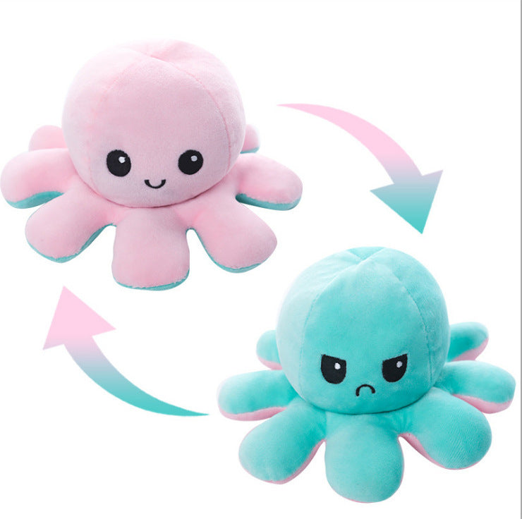 Reversible Octopus Plush Toy with Changeable Expressions