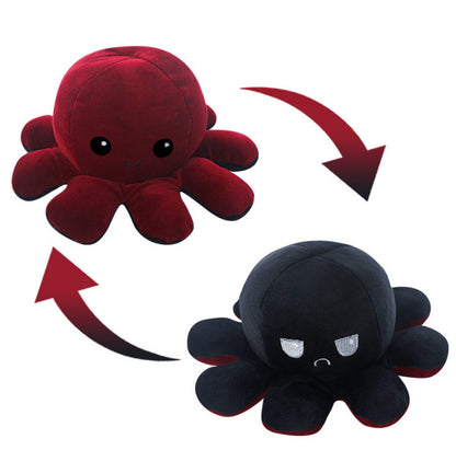 Reversible Octopus Plush Toy with Changeable Expressions