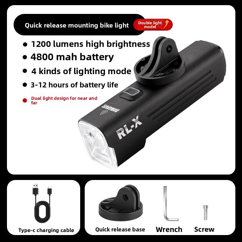 Bicycle Headlight with Dual Beam and Remote Control