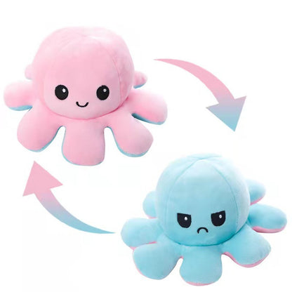 Reversible Octopus Plush Toy with Changeable Expressions