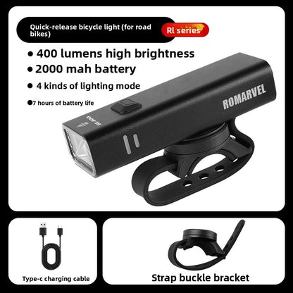 Bicycle Headlight with Dual Beam and Remote Control