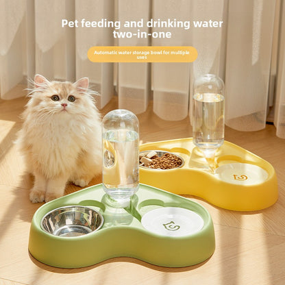 New cat feeder water bowl water food integrated two-in-one pet cat bowl