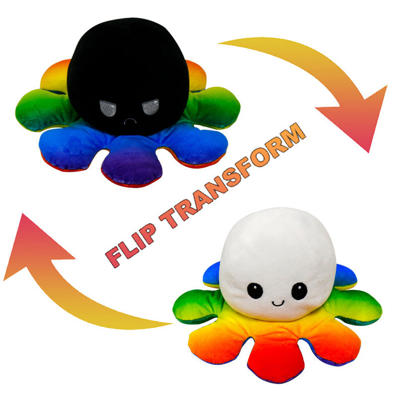 Reversible Octopus Plush Toy with Changeable Expressions