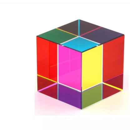 Colorful Cube Multicolored Crystal Stone Pyramid Toy