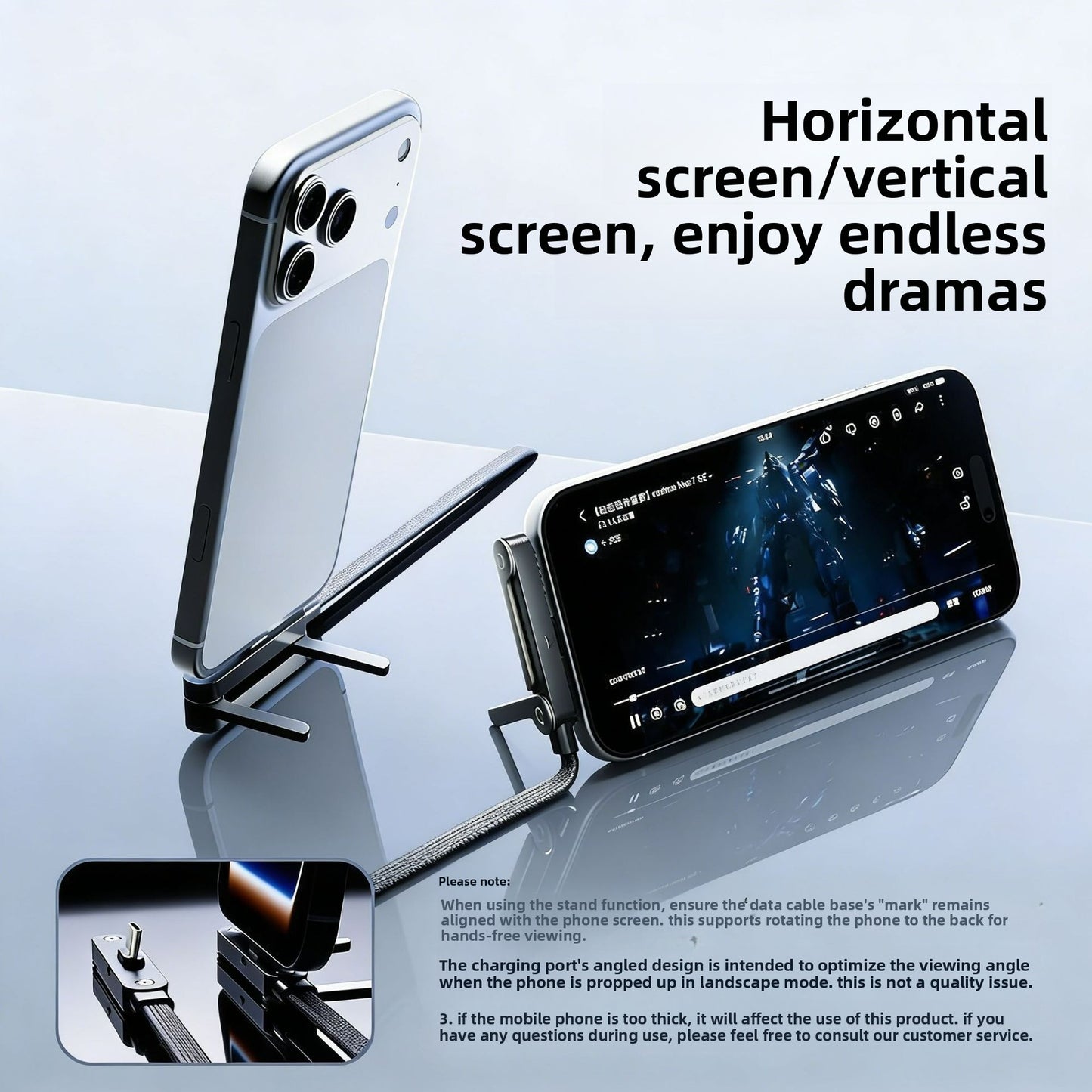Foldable Fast Charging Cable with Phone Stand