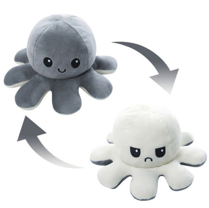 Reversible Octopus Plush Toy with Changeable Expressions