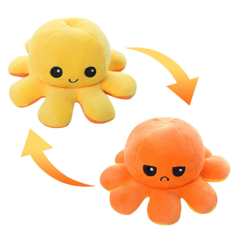 Reversible Octopus Plush Toy with Changeable Expressions