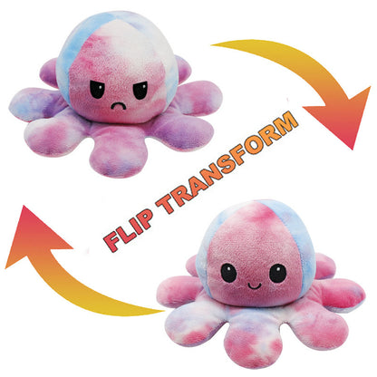 Reversible Octopus Plush Toy with Changeable Expressions