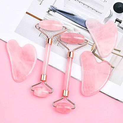 Natural Jade Facial Roller and Gua Sha Set