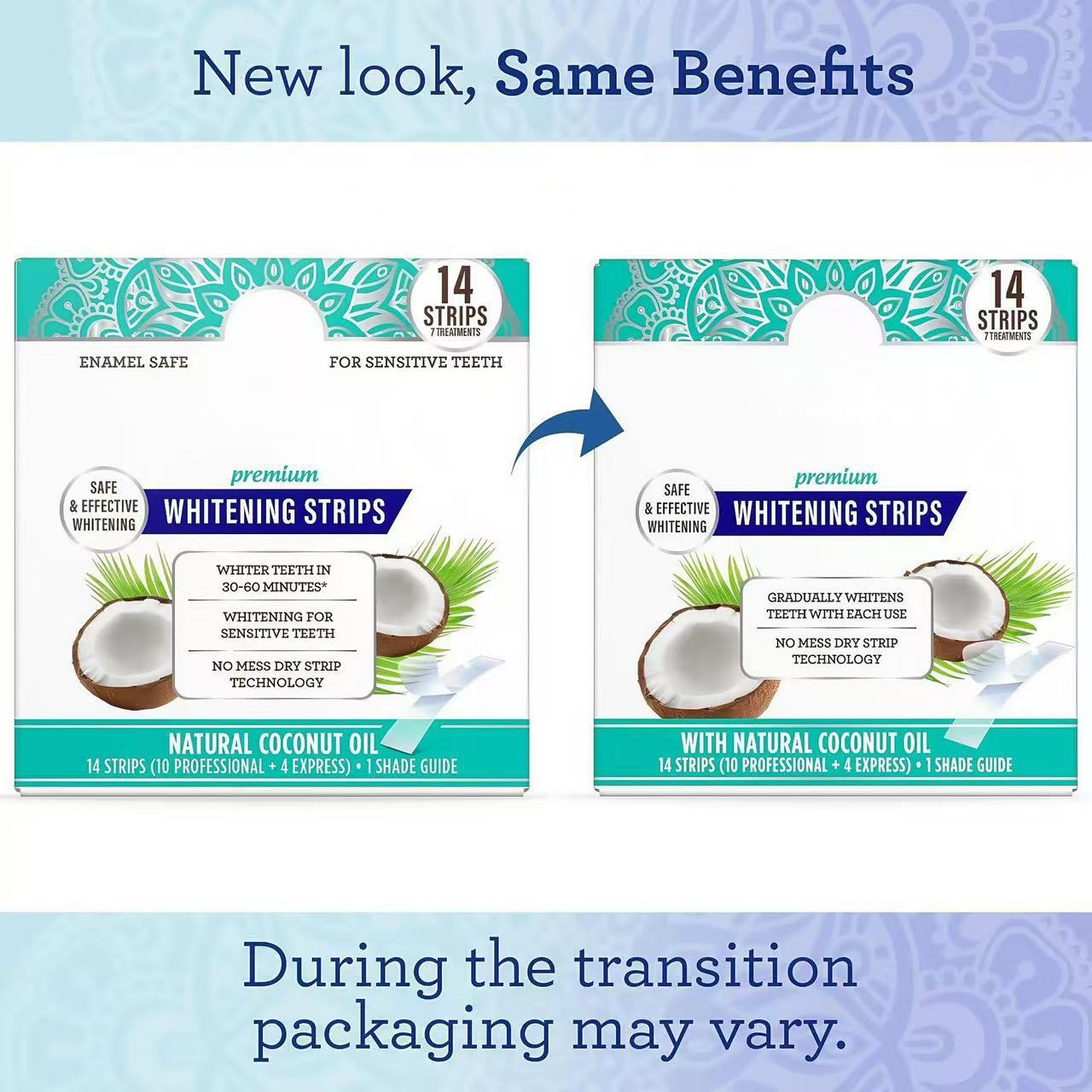 Coconut oil teeth whitening strips