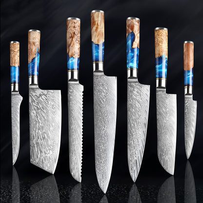 Damascus Steel Kitchen Knife Set