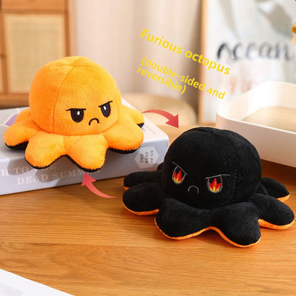 Reversible Octopus Plush Toy with Changeable Expressions