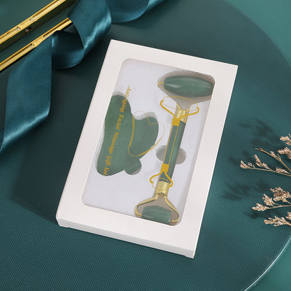 Natural Jade Facial Roller and Gua Sha Set
