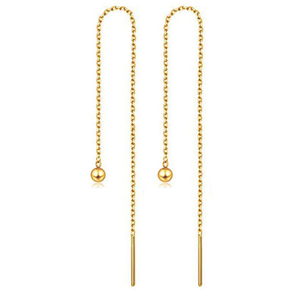 Titanium Steel Tassel Star Crystal Drop Earrings