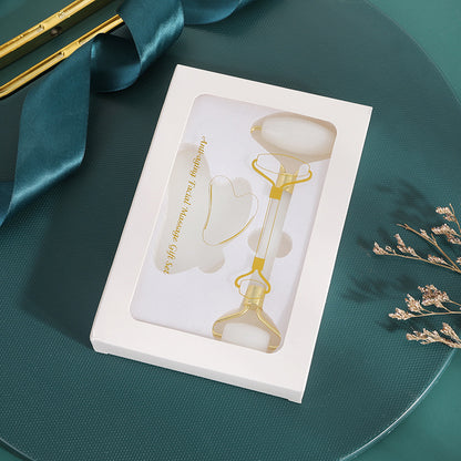 Natural Jade Facial Roller and Gua Sha Set