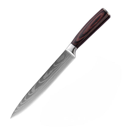 Steel Kitchen Knife Set with Wood Handle