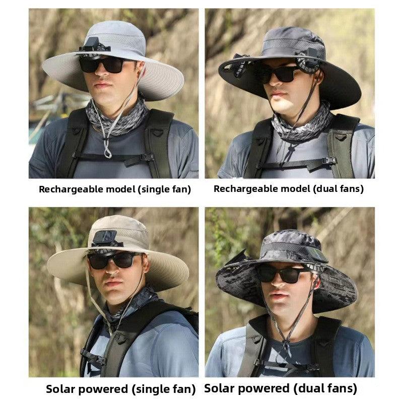 Solar Powered Rechargeable Fan Hat