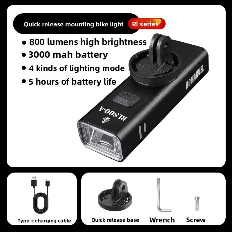 Bicycle Headlight with Dual Beam and Remote Control