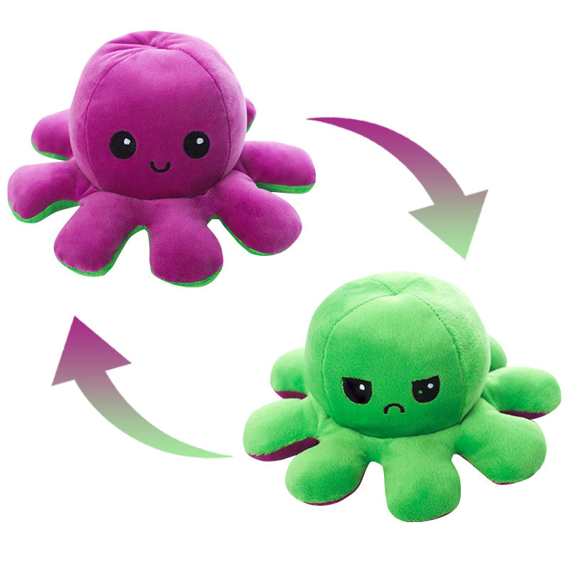Reversible Octopus Plush Toy with Changeable Expressions