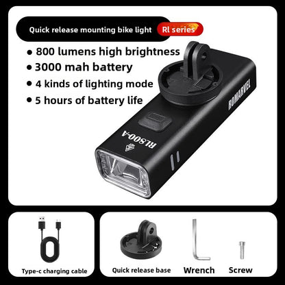 Bicycle Headlight with Dual Beam and Remote Control