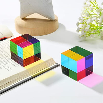 Colorful Cube Multicolored Crystal Stone Pyramid Toy