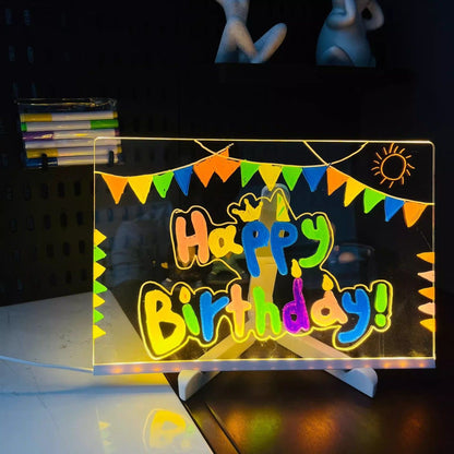 Reusable Luminous Children's Drawing Board with Stand and Pens